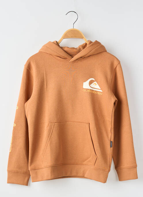 Sweat-shirt à capuche col v manches longues beige QUICKSILVER garcon