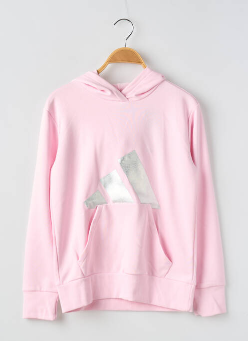 Sweat-shirt à capuche rose ADIDAS pour fille