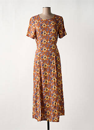 Robe longue manches courtes manches courtes marron OXBOW femme