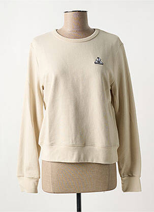 Pull coupe cintrée manches longues beige LE COQ SPORTIF femme