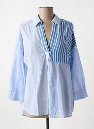 Blouse poignets boutonnés avec fente manches longues bleu LEE COOPER femme