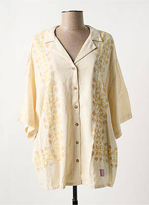 Chemisier coupe droite manches courtes beige OXBOW femme