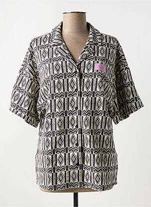Chemisier imprimé fantaisie manches courtes gris OXBOW femme