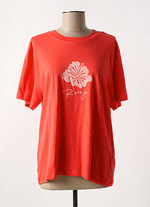 T-shirt sérigraphie floquée manches courtes rouge ROXY femme