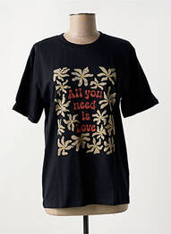 T-shirt sérigraphie floquée manches courtes noir LEE COOPER femme