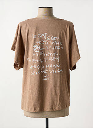 T-shirt sérigraphie floquée manches courtes marron ROXY femme