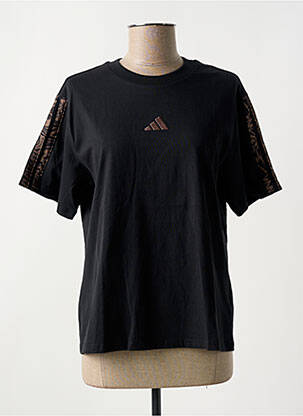 T-shirt coupe cintrée manches courtes noir ADIDAS femme