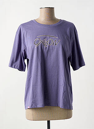 T-shirt sérigraphie floquée manches courtes violet OXBOW femme