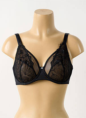 Soutien-gorge effet matière satinée haut soutien-gorge emboitant noir MAISON LEJABY femme