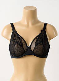 Soutien-gorge effet matière satinée haut soutien-gorge emboitant noir MAISON LEJABY femme