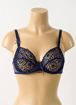 Soutien-gorge effet matière satinée haut soutien-gorge emboitant bleu ANTINEA femme