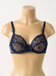 Soutien-gorge effet matière satinée haut soutien-gorge emboitant bleu ANTINEA femme