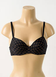 Soutien-gorge effet matière satinée haut soutien-gorge emboitant noir ANTIGEL femme