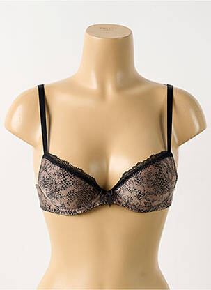 Soutien-gorge effet matière satinée haut soutien-gorge push-up marron ANTIGEL femme
