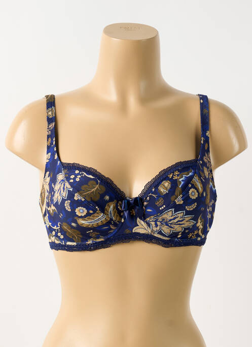 Soutien-gorge effet matière satinée haut soutien-gorge emboitant bleu ANTIGEL femme