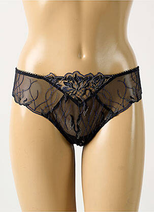Tanga effet matière satinée noir LISE CHARMEL femme