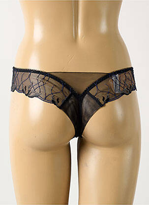 Tanga effet matière satinée noir LISE CHARMEL femme