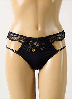 Tanga tissage satiné noir LISE CHARMEL femme