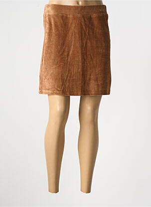 Jupe courte taille élastique marron VILA femme