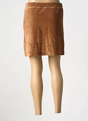 Jupe courte taille élastique marron VILA femme
