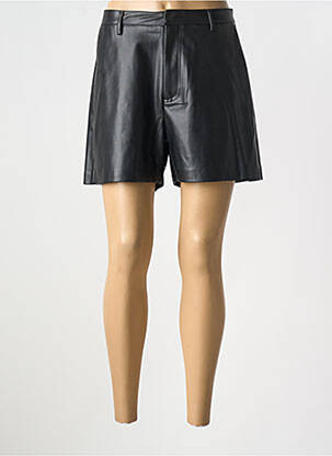 Short tissage simili-cuir taille haute noir DEELUXE femme
