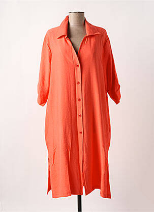 Tunique manches longues col chemisier orange FRANCK ANNA femme