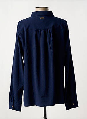 Chemisier coupe droite manches longues bleu GRIFFON femme