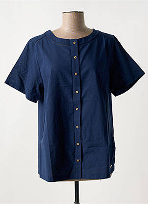 Chemisier coupe droite manches courtes bleu GRIFFON femme