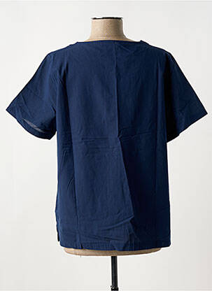 Chemisier coupe droite manches courtes bleu GRIFFON femme