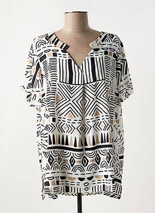 Blouse manches courtes manches courtes blanc AN II VITO femme