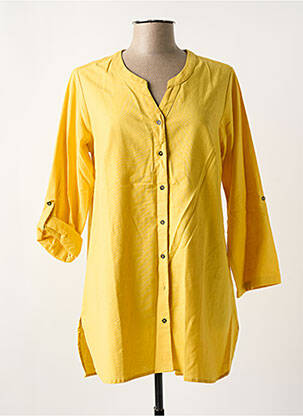 Chemisier coupe droite manches longues jaune CISO femme