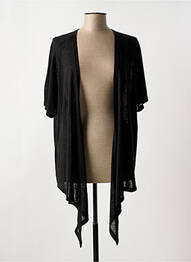 Gilet manches courtes maille fine noir ZHENZI femme