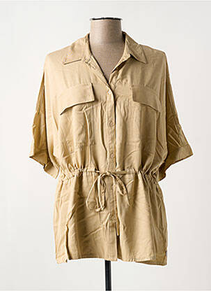 Tunique manches courtes manches courtes beige ZHENZI femme
