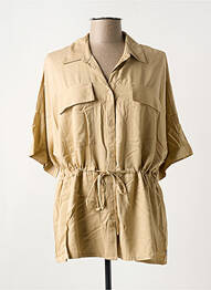 Tunique manches courtes coupe cintrée beige ZHENZI femme