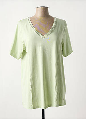 T-shirt coupe droite manches courtes vert YESTA femme