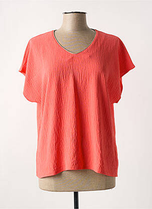 T-shirt coupe droite manches courtes orange GRIFFON femme