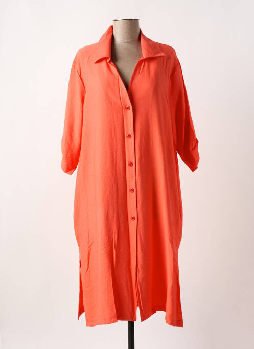 Tunique manches longues col chemisier orange FRANCK ANNA femme