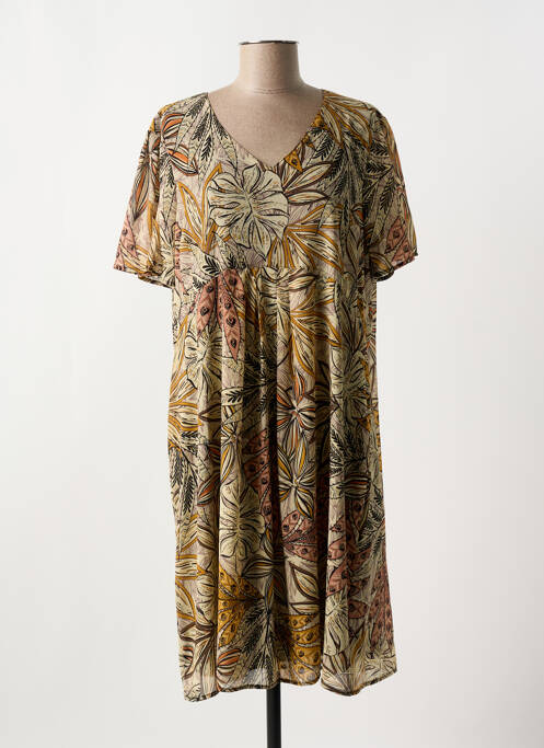 Robe mi-longue beige GRIFFON pour femme