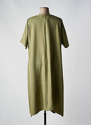 Robe longue manches courtes manches courtes vert GRIFFON femme