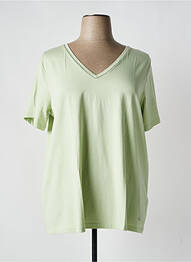 T-shirt coupe droite manches courtes vert YESTA femme