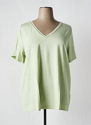 T-shirt coupe droite manches courtes vert YESTA femme