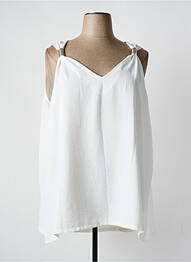 Top tissage crêpe sans manche beige AN II VITO femme