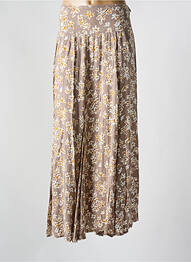 Jupe longue tissage crêpe marron AGATHE & LOUISE femme