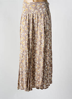Jupe longue tissage crêpe marron AGATHE & LOUISE femme
