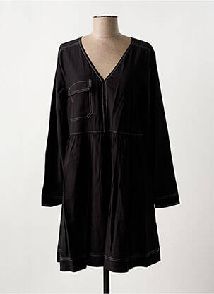 Robe courte coupe évasée manches longues noir ICHI femme
