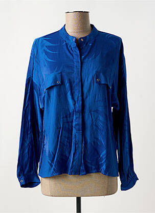 Chemisier coupe droite manches longues bleu VILA femme