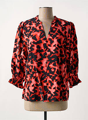 Blouse tissage popeline manches 3/4 rouge B.YOUNG femme
