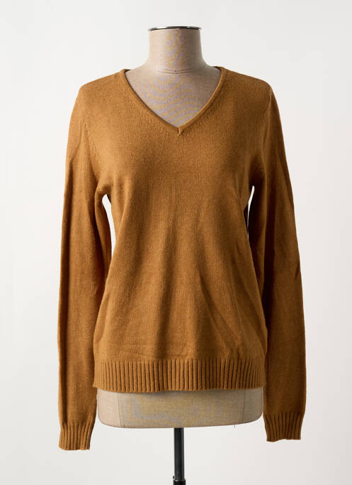 Pull coupe cintrée manches longues marron VILA femme