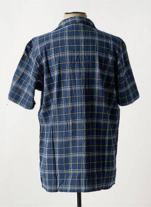 Chemise manches courtes imprimé carreaux bleu KNOWLEDGE COTTON APPAREL homme
