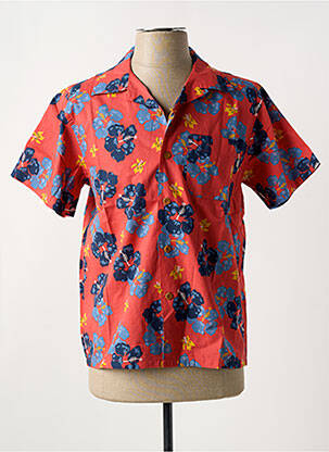 Chemise manches courtes coupe droite rouge NUDIE JEANS CO homme